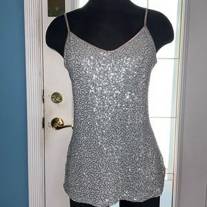 Gently worn Silver & Grey Sequin Camisole Top
